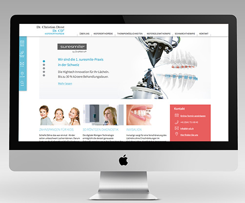 Website Kieferorthopäde Schweiz Dr. Drost